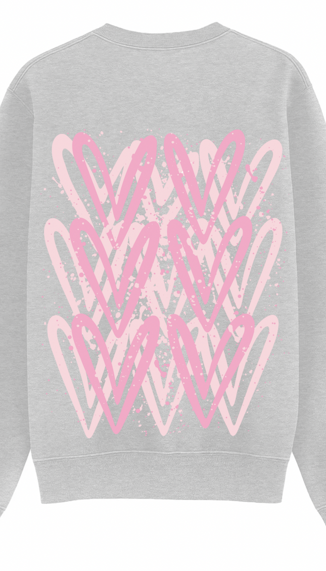 Pink Heart Printed Sweatshirt – image 7