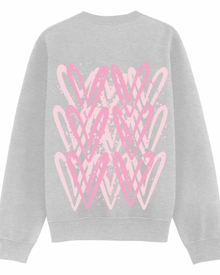 Pink Heart Printed Sweatshirt Kids