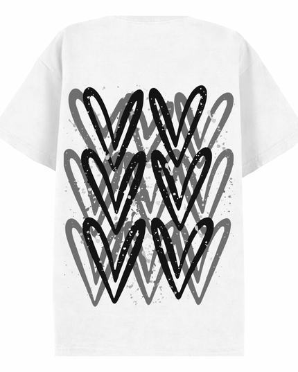 Black Heart Printed T-shirt Adult