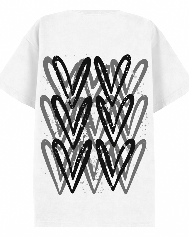 Black Heart Printed T-shirt Adult