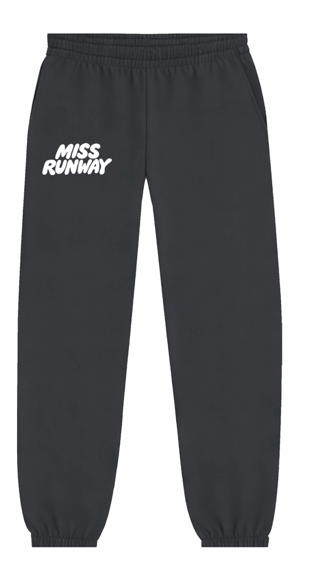 Miss Runway Established Joggers Charcoal Grey/White – adult printed joggers by Miss Runway