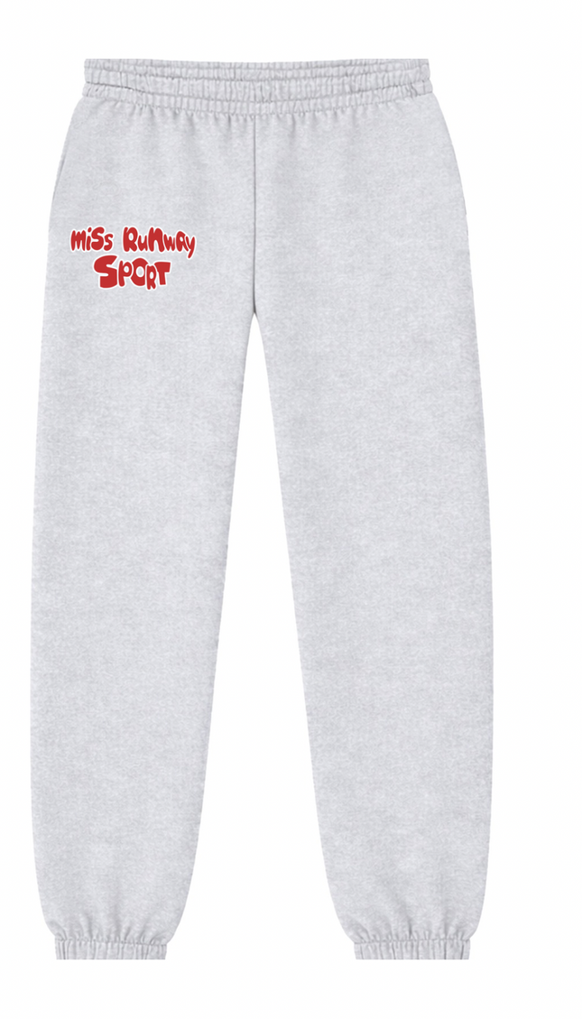 Miss Runway Sport Joggers Grey/Red – adult printed joggers by Miss Runway
