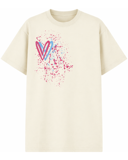 Multicoloured Heart Printed T-shirt Adult