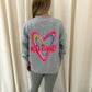 Miss Runway Multicolour Heart Graffiti Sweatshirt Legging Set Grey