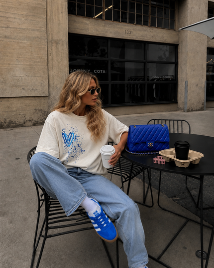 Royal Blue Paisley Heart T-shirt