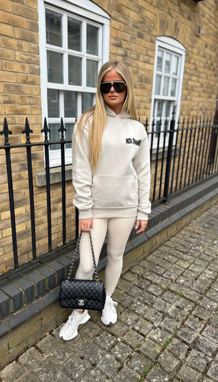 Miss Runway Bubble Hoodie Stone/Black
