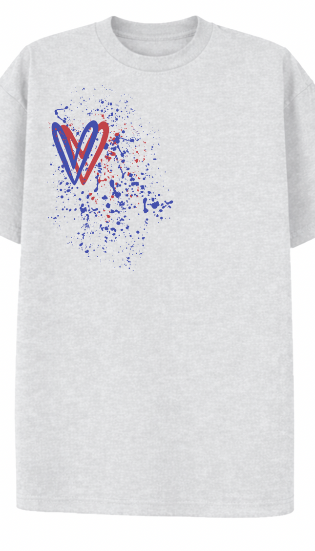 Red/Royal Blue Heart Printed T-shirt – image 6