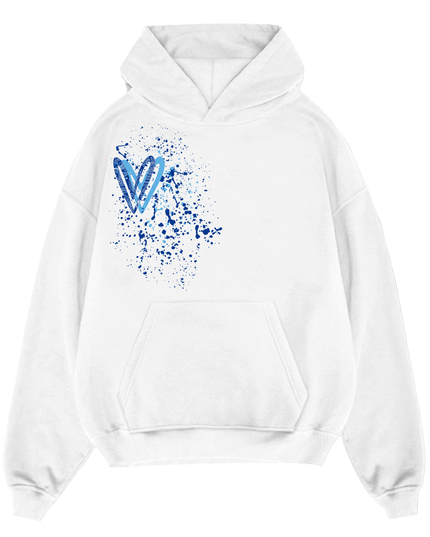 Royal Blue Paisley Heart Printed  Hoodie Kids