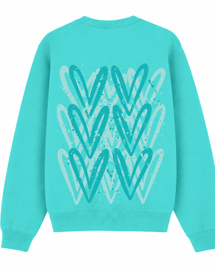 Mint Heart Printed Sweatshirt Adults