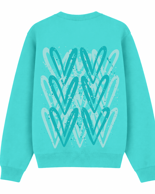 Mint Heart Printed Sweatshirt Adults