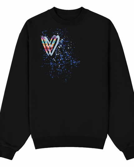 Multicoloured Zig Zag Heart Printed Sweatshirt Kids