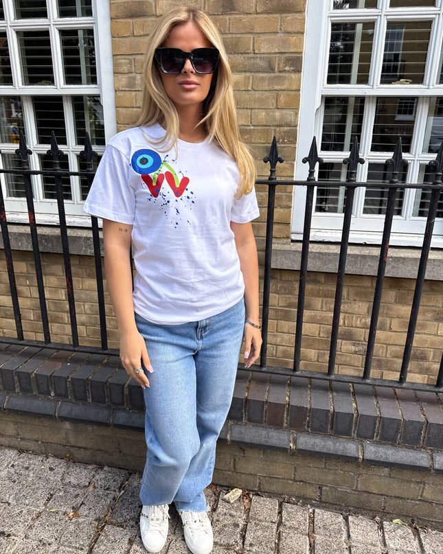 Cherry, Peace, Evil Eye Printed T-shirt Adult
