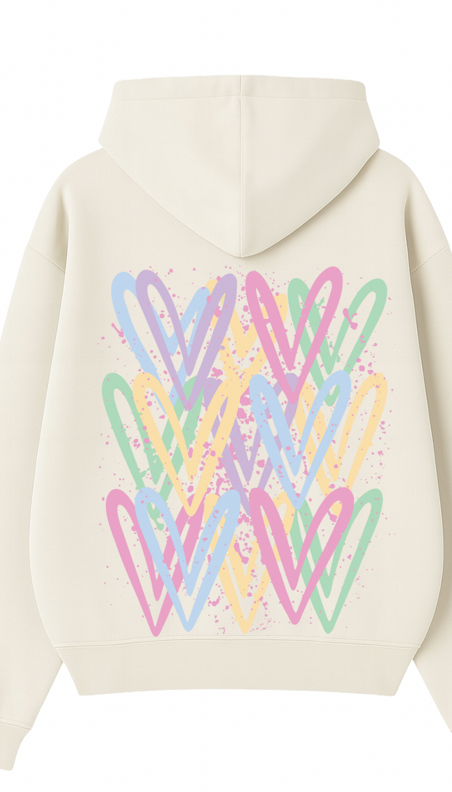 Pastel Heart Printed Hoodie – additional view