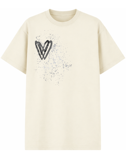 Charcoal Paisley Heart Printed T-shirt Kids