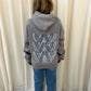 Grey Heart Graffiti Ruched Hoodie Dove Grey