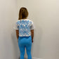 Blue Heart Cropped T-Shirt And Legging Set