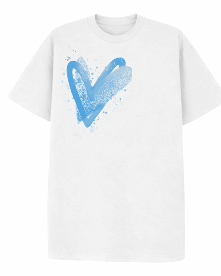 Blue Scatter Heart Printed T-shirt Kids