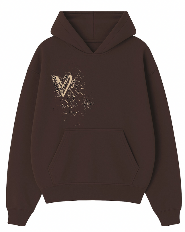 Leopard Print Heart Printed Hoodie Kids