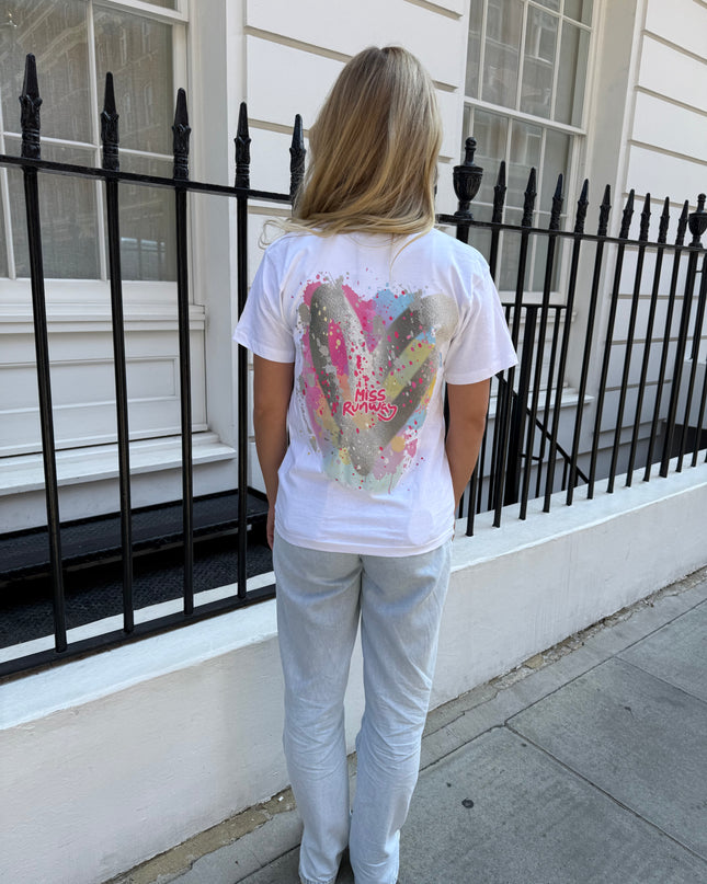 Miss Runway Gold Heart Printed T-shirt Adult