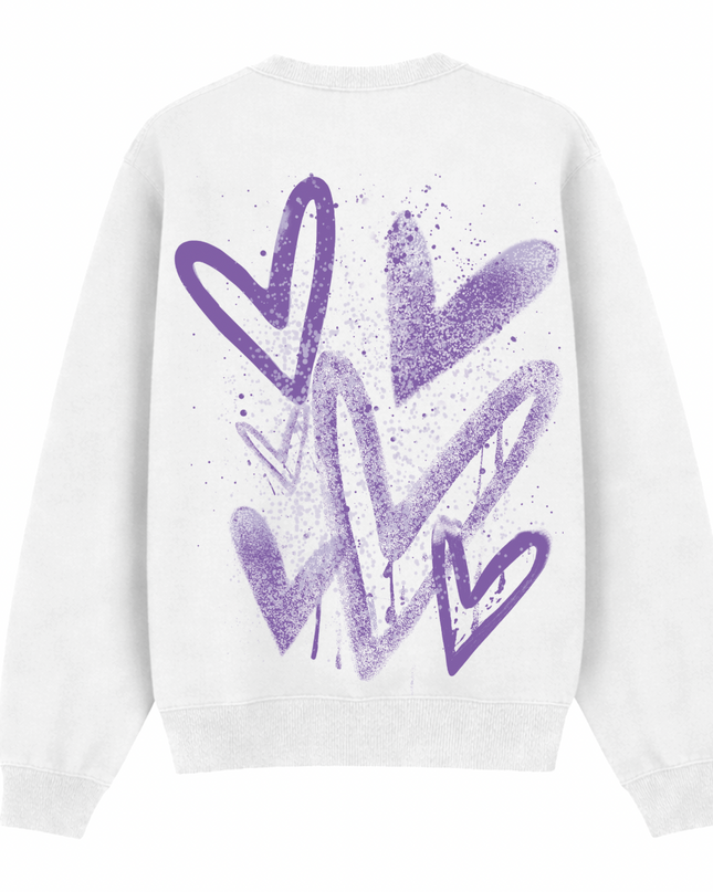 Lilac Scatter Heart Printed Sweatshirt Kids