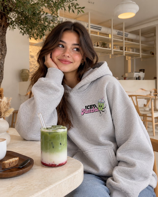 Matcha Club Hoodie Grey Kids