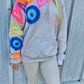 Beige Evil Eye, Peace, Heart Hoodie And Legging Set