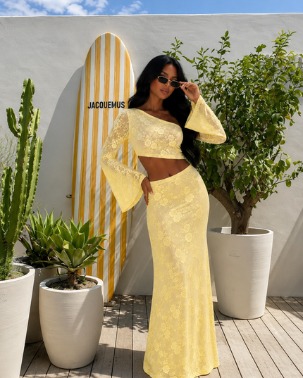 Sun-kissed Soleil Lace Co-ord Lemon (Pre order 28th June)