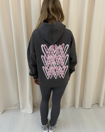 Pink Heart Printed Hoodie & Leggings Adults