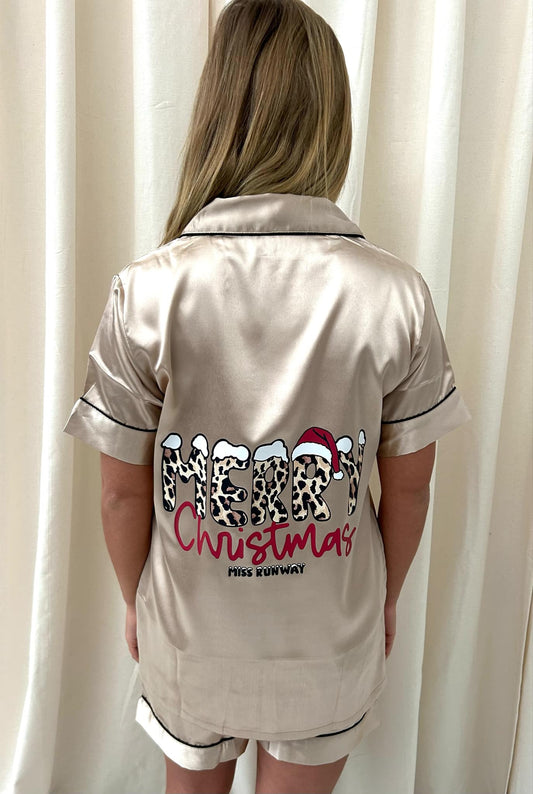 Miss Runway Merry Christmas Pyjamas Gold