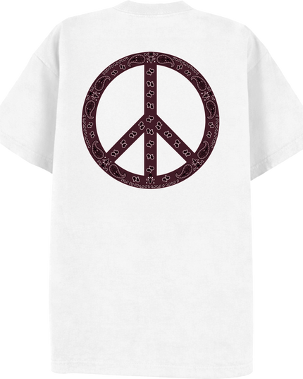 Paisley Peace T Shirt Burgundy
