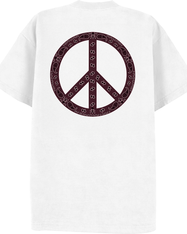 Paisley Peace T Shirt Burgundy