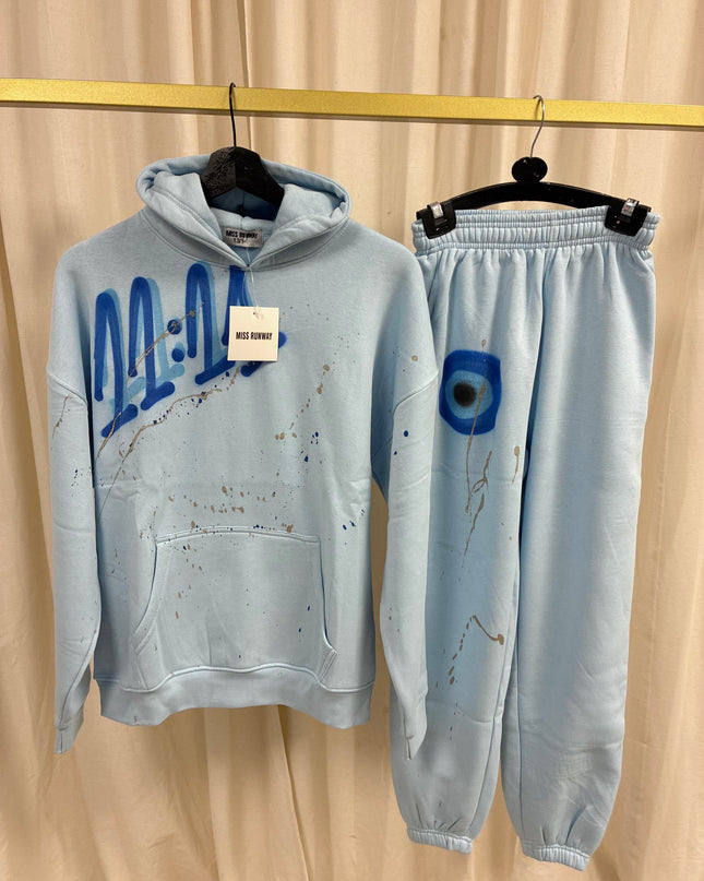 Make A Wish Spray Painted Hooded Tracksuit Adult