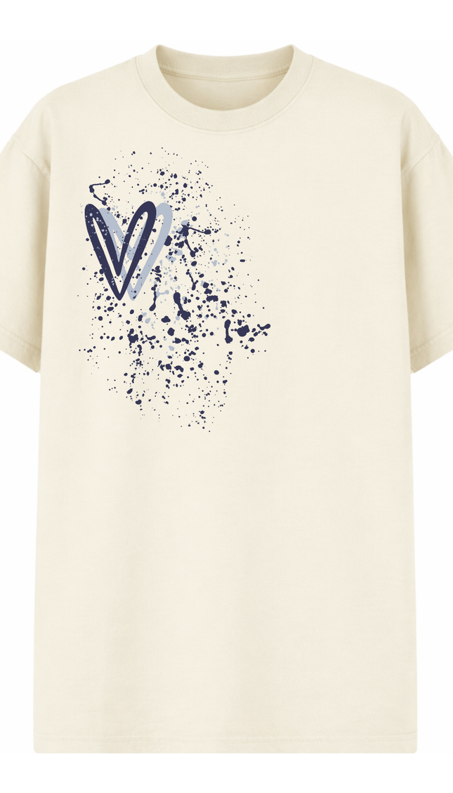 Navy Heart Printed T-shirt – image 6