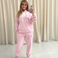 Baby Pink Candy Cane Heart Graffiti Hooded Tracksuit Pink