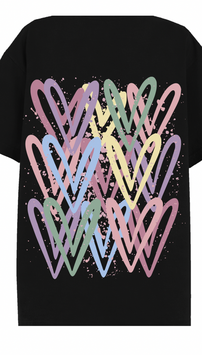 Dark Pastel Heart Printed T-shirt – image 7