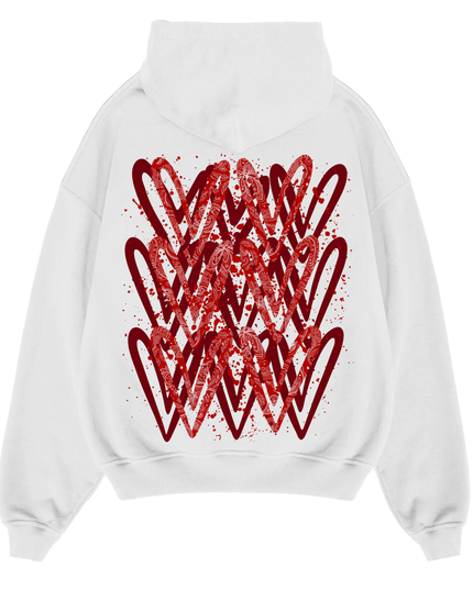 Red Paisley Heart Printed  Hoodie Kids