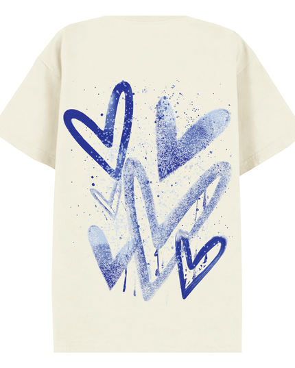 Royal Blue Scatter Heart Printed T-shirt Kids