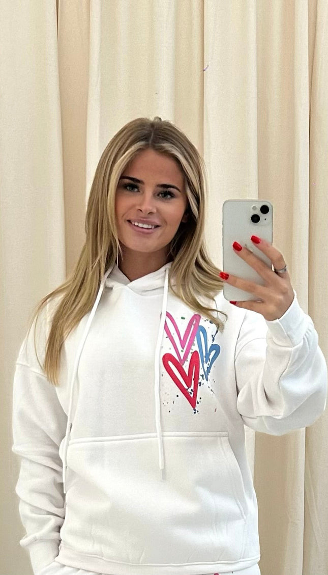 Miss Runway Multicoloured Heart Printed Hoodie – image 9