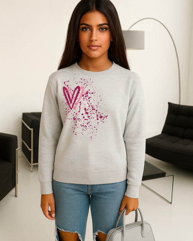 Colourful Heart Printed Sweatshirt