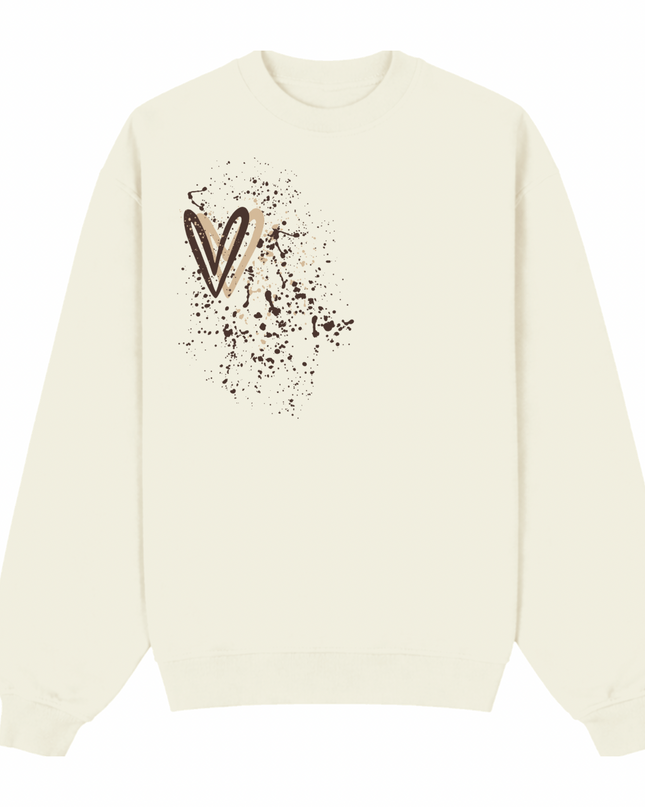 Brown Heart Printed Sweatshirt Kids