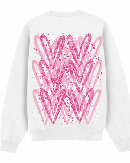 Hot Pink Paisley Heart Printed Sweatshirt Kids