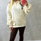 Brown Heart Sprayed Ruched Hoodie And Brown Legging Set