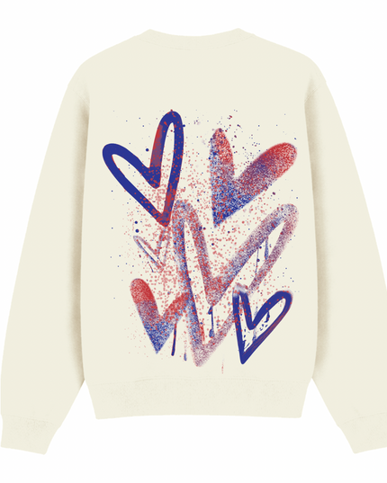 Red/Royal Scatter Heart Printed Sweatshirt Kids
