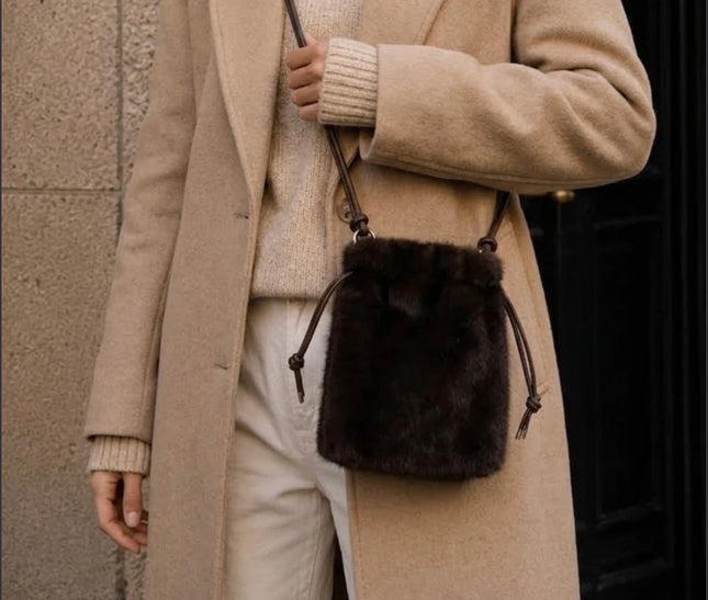 Faux Fur Crossbody Brown – women's bag by Miss Runway