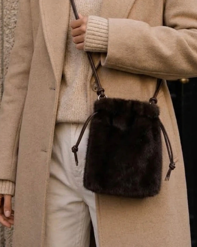 Faux Fur Crossbody Brown – women's bag by Miss Runway