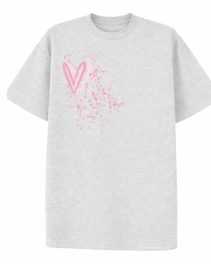 Pink Heart Printed T-shirt Adult