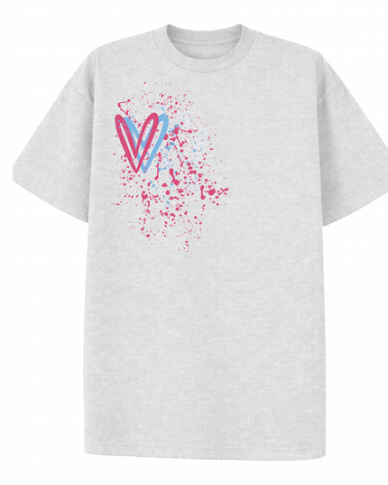 Multicoloured Heart Printed T-shirt Adult