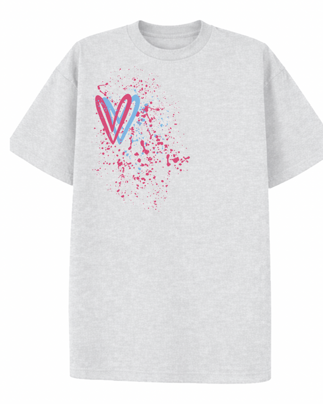 Multicoloured Heart Printed T-shirt Adult