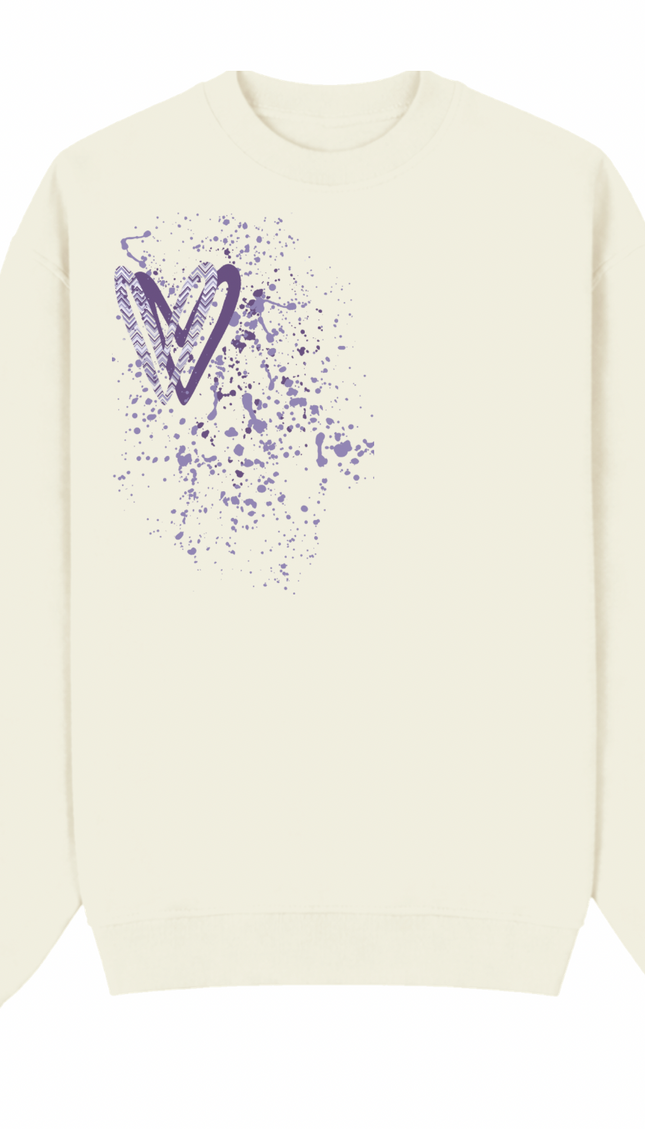 Lilac Paisley Heart Printed Sweatshirt – image 4