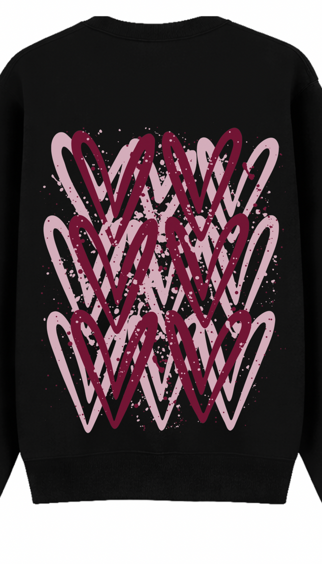 Burgundy Heart Printed Sweatshirt – image 6